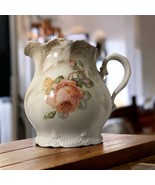 ANTIQUE VINTAGE LEUCHTENBURG GERMANY ROSES FLORAL PORCELAIN PITCHER /JUG - $32.42 CAD