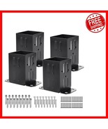 Sturdy 13GA Steel Post Bases with Screws &amp; Anchors - Fits Standard 4x4 P... - $1,064.44 MXN