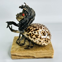 Vtg AURELIO TENO Sterling Silver, Shell &amp; Coral Zodiac Cancer Crab Horoscope - £237.40 GBP