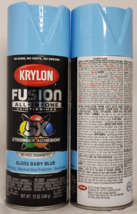 (2 Ct) KRYLON 2840 - Gloss Baby Blue Fusion All-in-One Paint &amp; Primer 12oz. - £27.68 GBP