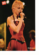 Madonna teen magazine pinup clipping red dress at night live on stage Te... - $3.50