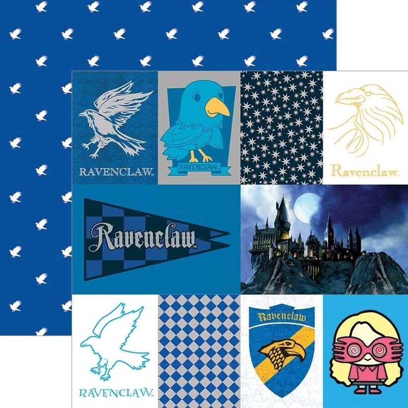 Harry Potter Ravenclaw House Double Sided 12X12 Scrapbook Paper - Single... - $1.73