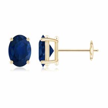 Authenticity Guarantee 
ANGARA 7x5MM Solitaire Oval Sapphire Stud Earrings fo... - £615.81 GBP