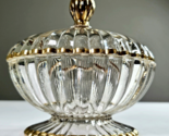 Vintage Jeanette Glass Gold Trimmed Candy Dish With Lid Footed National ... - £11.99 GBP