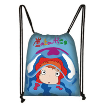 Anime Totoro / Ponyo / Spirited Away  Drawstring Bag women Fashion Canvas Backpa - £18.38 GBP
