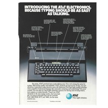 AT&amp;T Electronics Typewriter Print Ad 1986 Vintage 80s Retro Tech 8x11” - £6.75 GBP