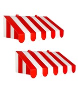 , 2 Piece 3-D Awning Wall Decorations, 24.75&quot; X 8.75&quot; (Red/White) - $65.99