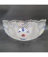 Antique c.1898 Co-Operative Flint Glass EAPG Sunk Daisy Painted Scallope... - $40.60 CAD