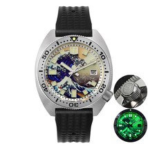 San Martin Diver 6105 Wave 3D Printing Full Luminous Kanagawa Surfing Dial NH35  - £418.07 GBP