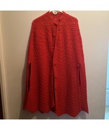 1970’s Red Knitted Cape Poncho - £9.00 GBP