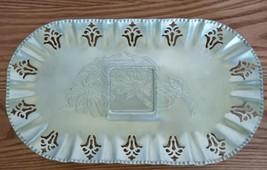 Vtg Farber &amp; Shlevin Reticulated Aluminum Oval Flower Bouquet Serving Tray - £15.97 GBP