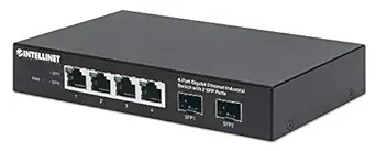 Intellinet 4-Port Industrial Gigabit Ethernet Switch with 2 SFP Ports-IP... - $234.99