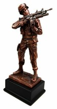Military Decor US Army Soldier Aiming With Rifle Statue 11.5&quot;Tall With Base - £46.07 GBP
