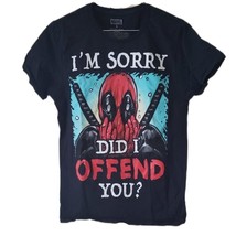 Marvel Deadpool &quot;I&#39;m Sorry Did I Offend You&quot; Black Short Sleeve T-Shirt - £7.65 GBP