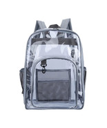 Light gray L Women&#39;s Backpack Transparent PVC Bag Clear Backpacks for te... - $29.65