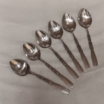 Oneida Northland Rebecca Oval Soup Spoons 6 Stainless Steel 6.75&quot; - £14.90 GBP