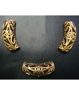 3 TUBES Pendants centerpiece filigree dangle neck slide charm gold plt F... - £2.29 GBP