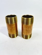 Qty-2 SCI Red Brass 1-1/2 Male NPT Thread X 4” Long Pipe Nipple Schedule 40 - $524.84 MXN