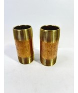 Qty-2 SCI Red Brass 1-1/2 Male NPT Thread X 4” Long Pipe Nipple Schedule 40 - $28.50