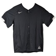 Kids Blank Black Baseball Shirt Jersey Boys Youth Size XL Nike Faux Placket - £22.47 GBP