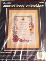 Bucilla Counted Bead Embroidery Kit Wall Hanging Close At Heart 46469 Vi... - $17.82