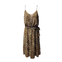 Maurices Womens Blouson Dress Multicolor Leopard Print Belted Sleeveless XS - £19.41 GBP