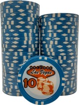 WELCOME Las Vegas Poker Chips Denomination Value 10 - set of 50 blue chips - £12.78 GBP