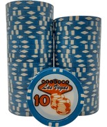 WELCOME Las Vegas Poker Chips Denomination Value 10 - set of 50 blue chips - £12.73 GBP