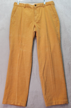 Brooks Brothers 346 Pants Mens Size 35 Orange Corduroy Cotton Flat Front Pockets - £29.01 GBP