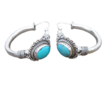 Ethnic Style Hoop Earrings Embellished With Turquoise Alloy - New - $16.99