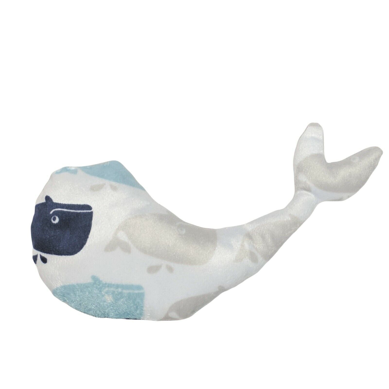 Whale Printed White Blue Ocean Sea Plush Stuffed Animal 10" Item image 2