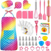 Kids Cooking And Baking Set, 54 Pcs Complete Kit With Apron And Chef Hat, Real K - £38.08 GBP