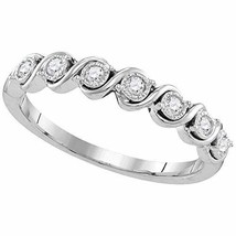 10kt White Gold Womens Round Diamond Band Ring 1/6 Cttw - $349.46