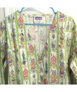 Landau Art Works Womens Scrub Top 1X Button Closure Birdhouse Print Made... - $169.28 MXN