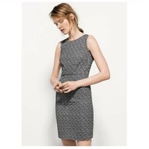 Massimo Dutti Black Geometric Pattern Sleeveless Knee Length Shift Dress... - $16.82