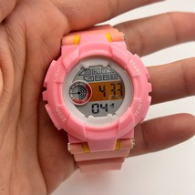 Kids Pink Digital Sports Watch Stainless Steel 37mm Working New Battery - $321.39 MXN
