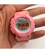 Kids Pink Digital Sports Watch Stainless Steel 37mm Working New Battery - $24.50 CAD