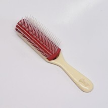 Vintage Goody Red Rubber Base Plastic Bristles &amp; Handle Hair Brush  8&quot; L - £18.07 GBP