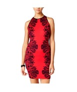 B Darlin Junior Womens 9/10 Red Black Lace Print Sleeveless Mini Dress N... - $29.39