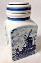 Vintage Delfts Blauw Canister Lidded Jar Holland Handpainted Windmill Sa... - $24.95