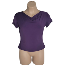 Kim Rogers Cowl Neck Shirt Blouse ~ Sz PL ~ Purple ~ Short Sleeve - £17.66 GBP