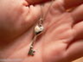 Tiffany Co Diamond Heart Key Necklace Pendant Charm Chain Love Silver Jewel Gift - £277.53 GBP