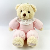 Vintage Dakin Baby Things Bear Plush Pink Bambino Musical Cuddle Teddy Bow - £31.96 GBP