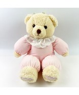 Vintage Dakin Baby Things Bear Plush Pink Bambino Musical Cuddle Teddy Bow - $54.82 CAD