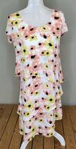 downeast NWT $44.99 women’s lovely layers dress Size S Pink yellow H4 - $10.35