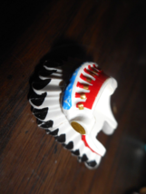 LEGO White Headdress Indian w Colored Feathers Western Mini Figure White Hair - £6.38 GBP