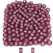 50g Purple Lampwork White Heart Glass Beads Approx 142 - £5.45 GBP
