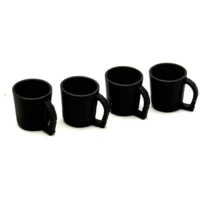 Dolls House Miniature Ceramic Lot 4 Black Coffee Mug Tea Cup - $3.44