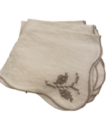Vintage Ivory Crosstitched Cotton Napkins 14&quot; x 14&quot; Set of 8 - $32.57 CAD