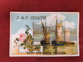 Antique 1860&#39;s  J &amp; P Coats Thread Trade Card #1 - £10.05 GBP